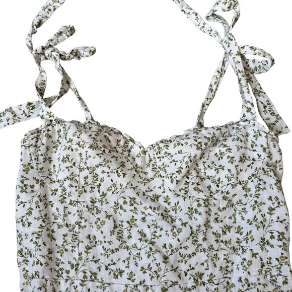 Reformation Desiree Linen Dress Ivy - Picture 5 of 11